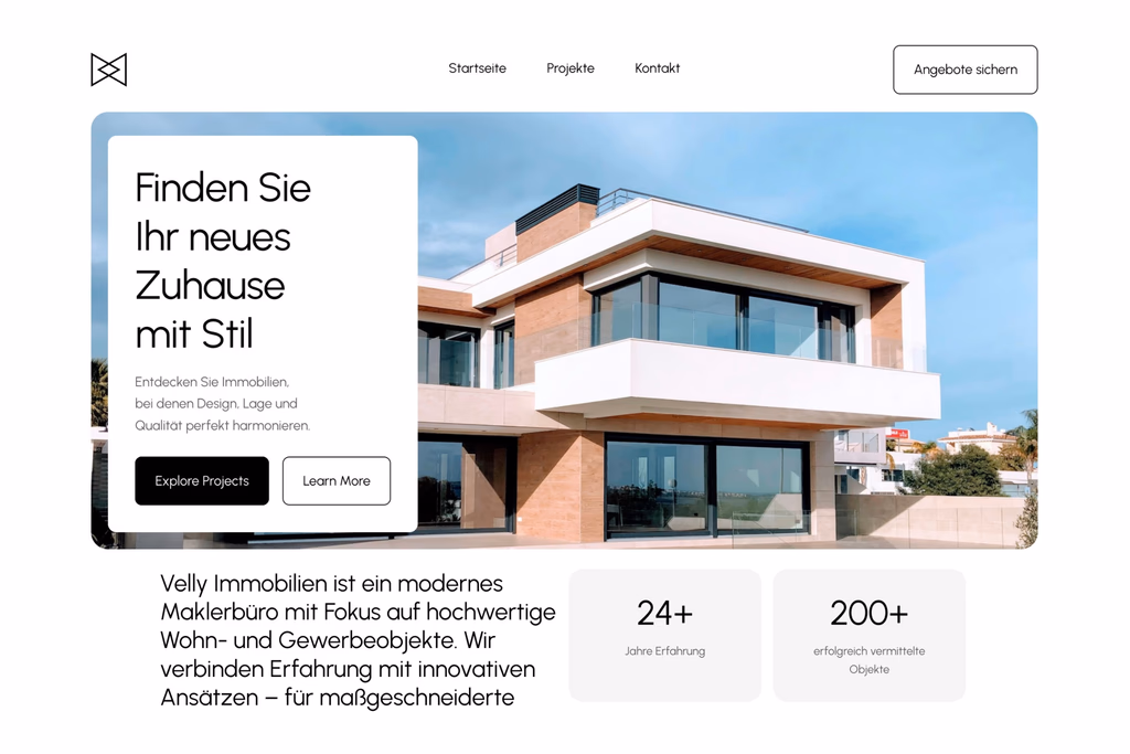 Webdesign für ein Immobilienunternehmen